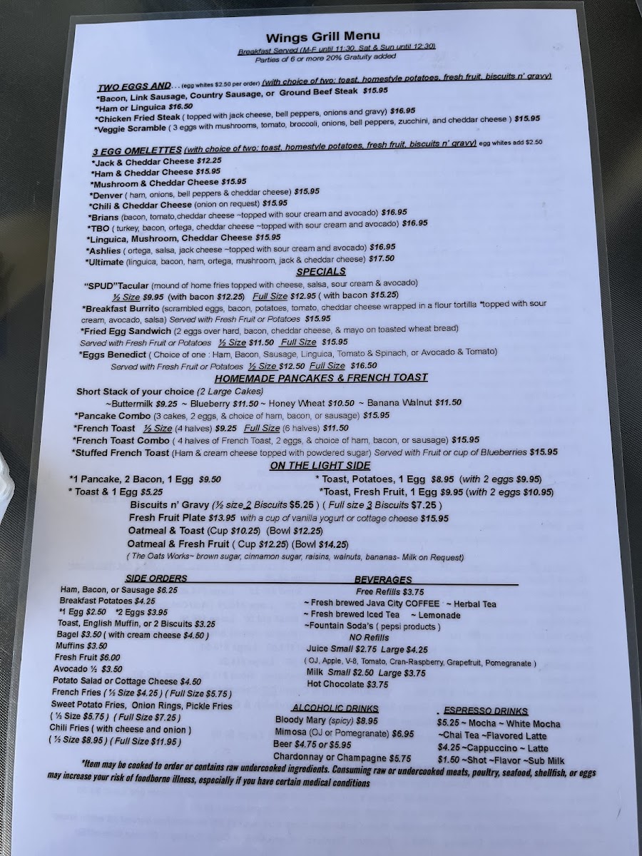 Menu Wings Grill & Espresso Bar-4
